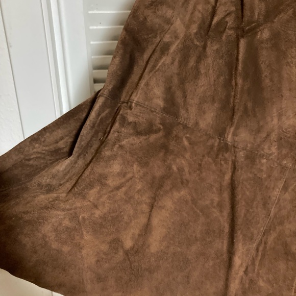 NWT Inc Concepts Vintage Brown Suede Leather Triangle Shawl/Cape Size L-XL - Picture 7 of 9